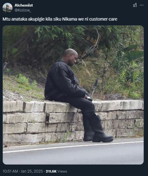 Alchemist kollow_ mtu anataka akupigie kila siku nikama we ni customer care 10.5