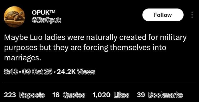 Opuktm ilsopuk follow maybe luo ladies were naturally created for military purpo