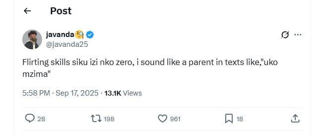 Post javanda javanda25 flirting skills siku izi nko zero, sound like a parent in