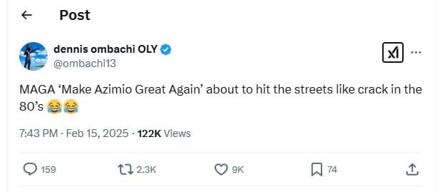 Post dennis ombachi oly ombachi13 maga 'make azimio great again' about to hit th