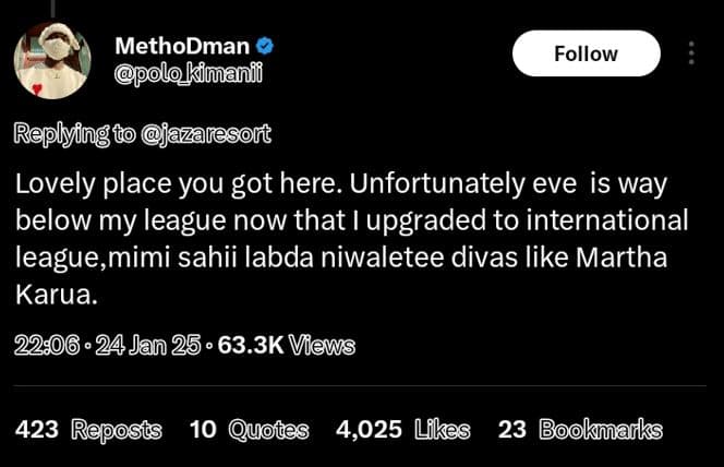 Methodman polo kimani follow replyfng t fazatesort lovely place you got here. un