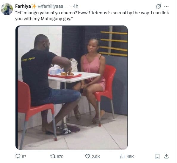 Farhiya farhiiiyaaa 4h eti mlango yako ni ya chuma? ewwl! tetenus is s0 rea by t