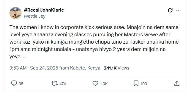 Recalljohnkiarie ettie_jey the women know in corporate kick serious arse. mnajoi