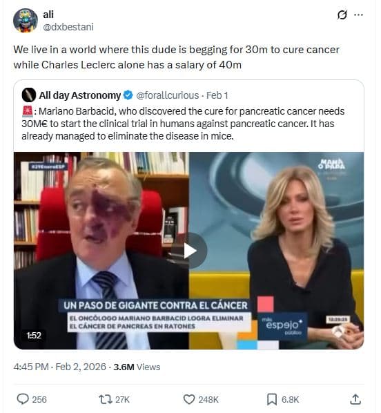 Dxoestani we live in a world where this dude is begging for 3om to cure cancer w