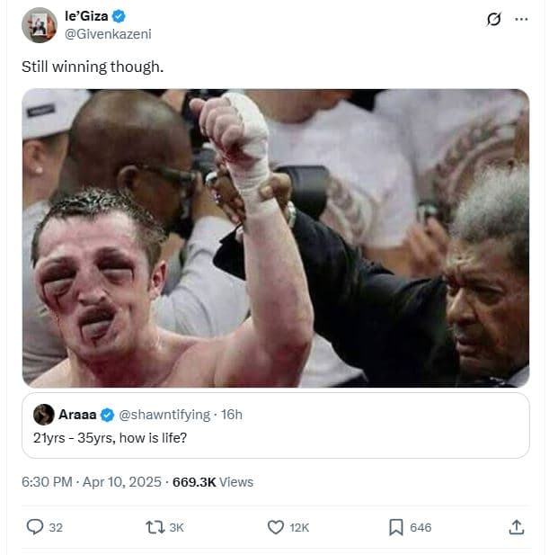 Le'giza givenkazeni still winning though. araaa shawntifying 16h 2lyrs 35yrs, ho