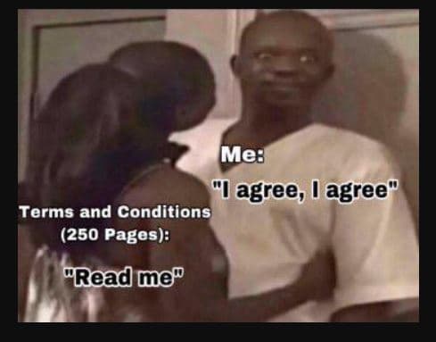 Me agree, agree terms and conditions 250 pages readme