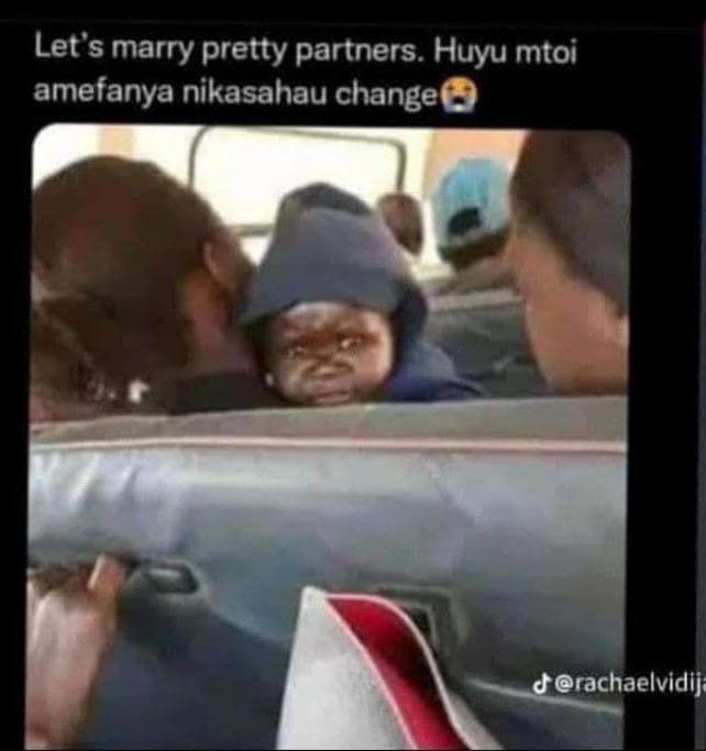 Let 's marry pretty partners . huyu mtoi amefanya nikasahau change j rachaelvidi