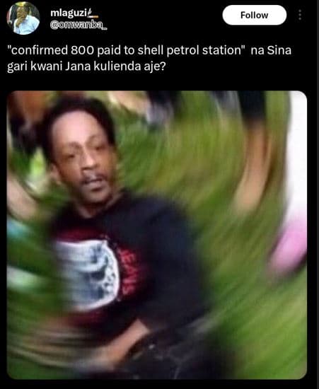 Mlaguzi ouwinba follow confirmed 800 paid to shell petrol station na sina gari k