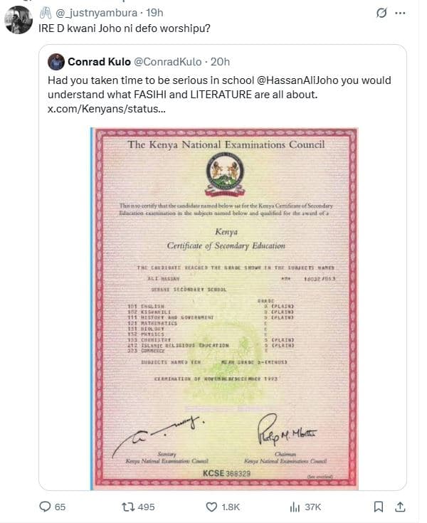 Justnyambura 19h ire d kwani joho ni defo worshipu? conrad kulo conradkulo 20h h