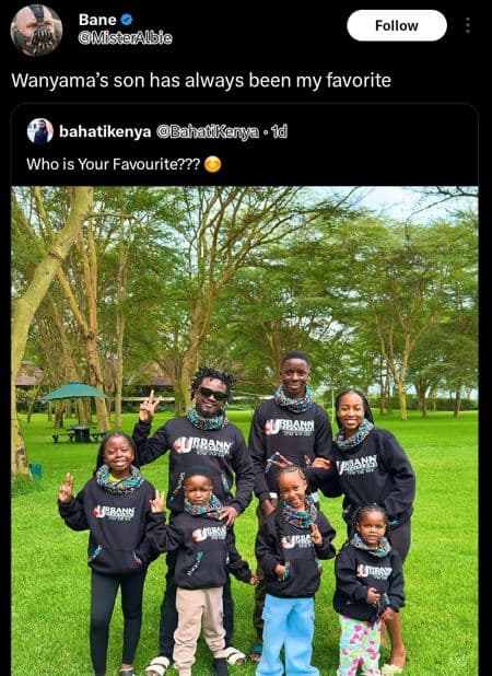 Bane mstaralbie follow wanyama's son has always been my favorite bahatikenya bah