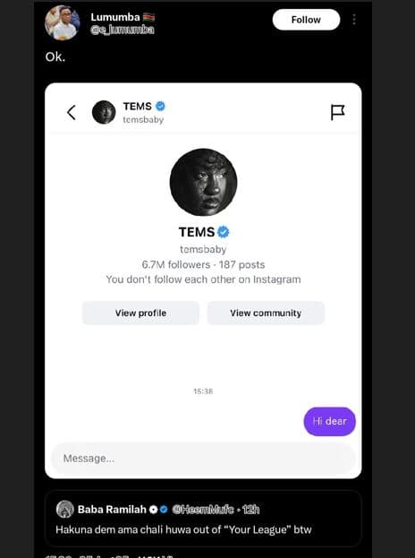 Lumumba elmba follow ok. tems temsbaby tems temsoaby 6.7m followers 187 posts yo