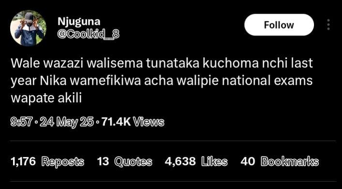 Njuguna goolkid follow wale wazazi walisema tunataka kuchoma nchi last year nika
