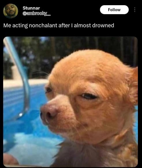 Stunnar mbrooky follow me acting nonchalant after almost drowned