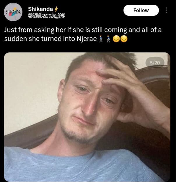 Shikanda shikanda shikanda follow just from asking her if she is still coming an