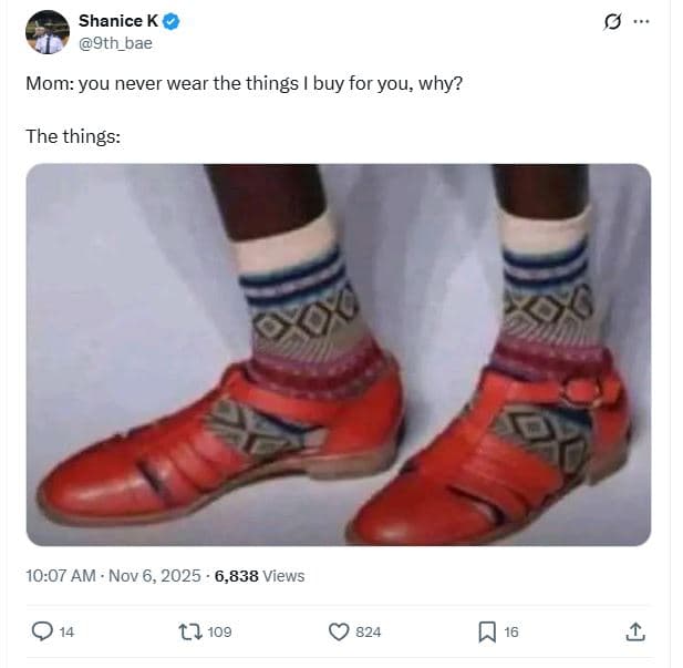 Shanice k 9th_bae mom you never wear the things buy for you why? the things 10.0