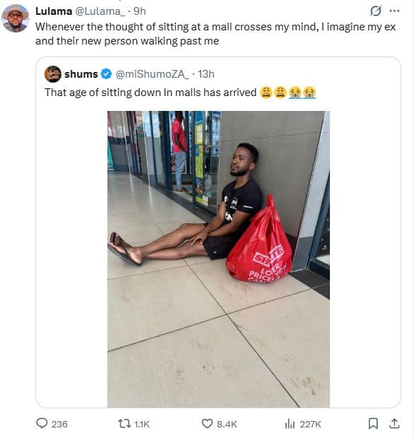 Lulama lulama 9h whenever the thought of sitting at a mall crosses my mind, imag