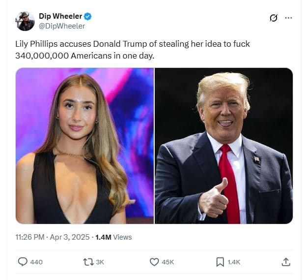 Dip wheeler dipwheeler lily phillips accuses donald trump of stealing her idea t