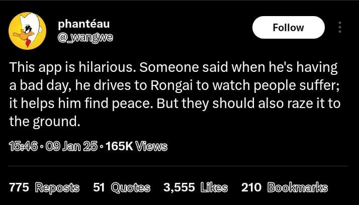 Phantéau wane we follow this app is hilarious. someone said when he's having a b