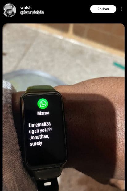 Walsh kaudalin follow mama umemaliza ugali yote?! jonathan , surely