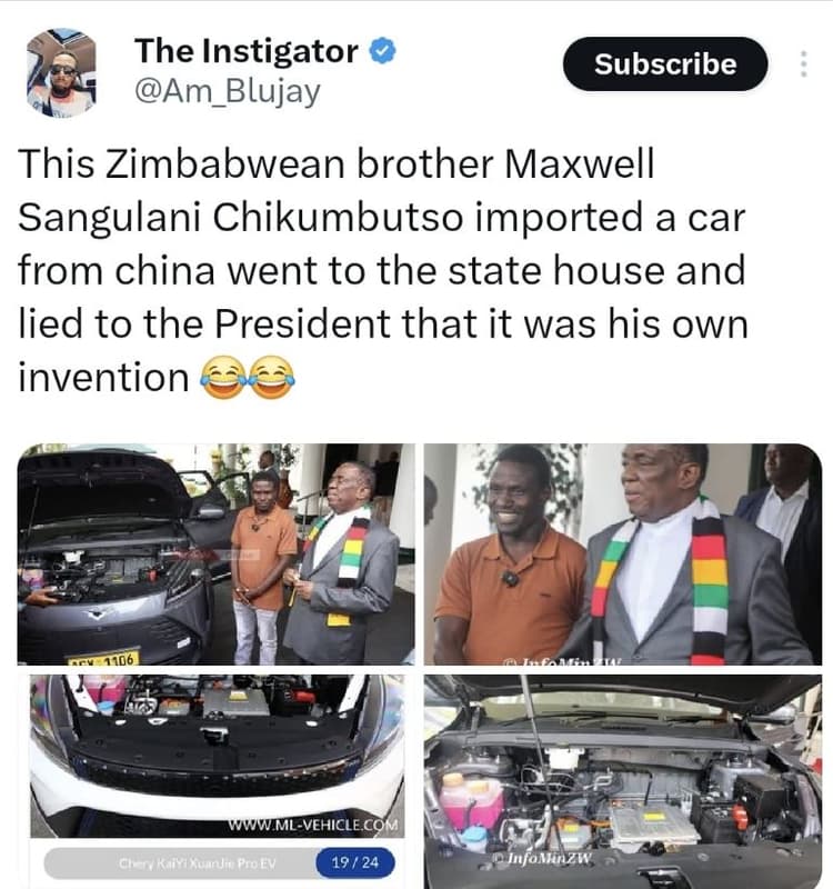 The instigator am_blujay subscribe this zimbabwean brother maxwell sangulani chi