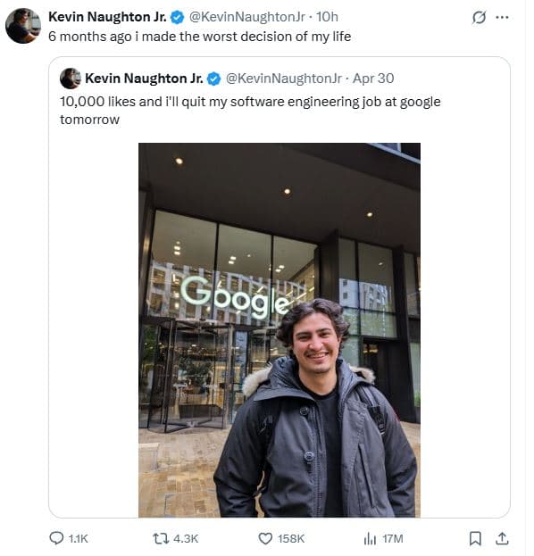 Kevin naughton jr kevinnaughtonjr 10h 6 months ago made the worst decision of my