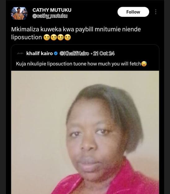 Cathy mutuku cathymutuku follow mkimaliza kuweka kwa 'paybill mnitumie niende li
