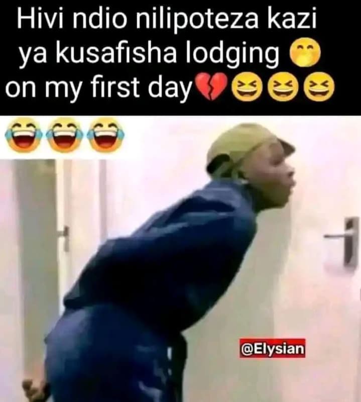 Hivi ndio nilipoteza kazi ya kusafisha lodging on my first day elysian