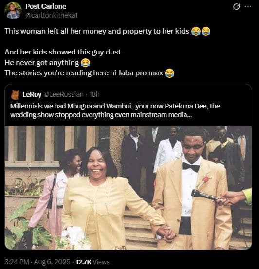 Post carlone carltonkithekal this woman left all her money and property to her k