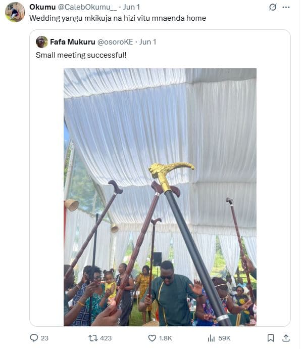 Okumu calebokumu _ jun 1 wedding yangu mkikuja na hizi vitu mnaenda home fafa mu