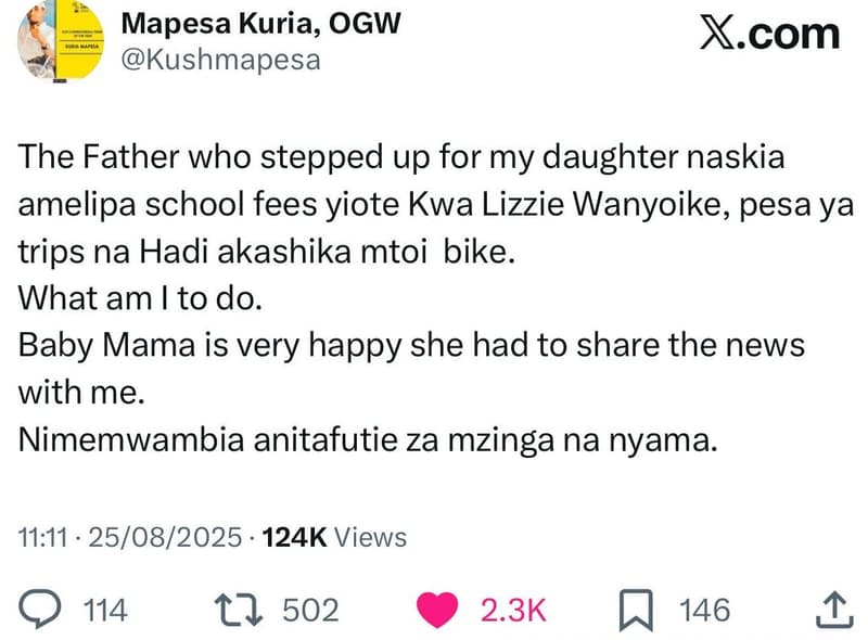 Mapesa kuria, ogw kushmapesa xcom the father who stepped up for my daughter nask