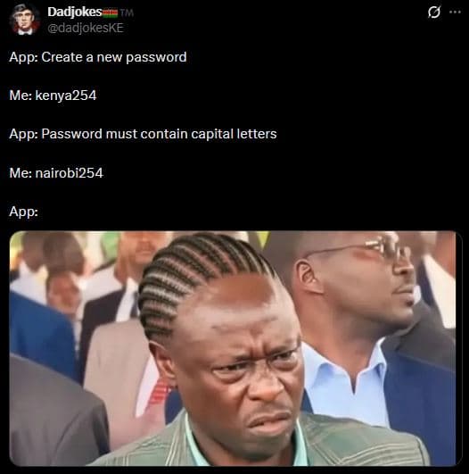 Dadjokes dadjokeske app create new password me kenya254 app password must contai