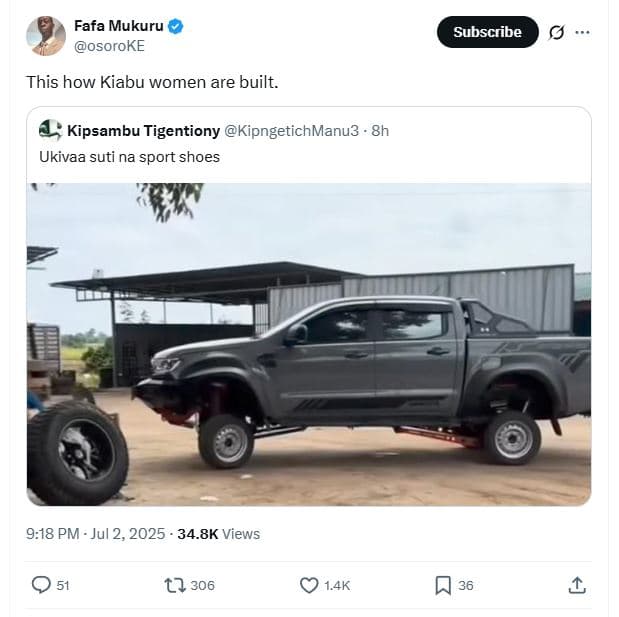 Fafa mukuru osoroke subscribe this how kiabu women are built. kipsambu tigention