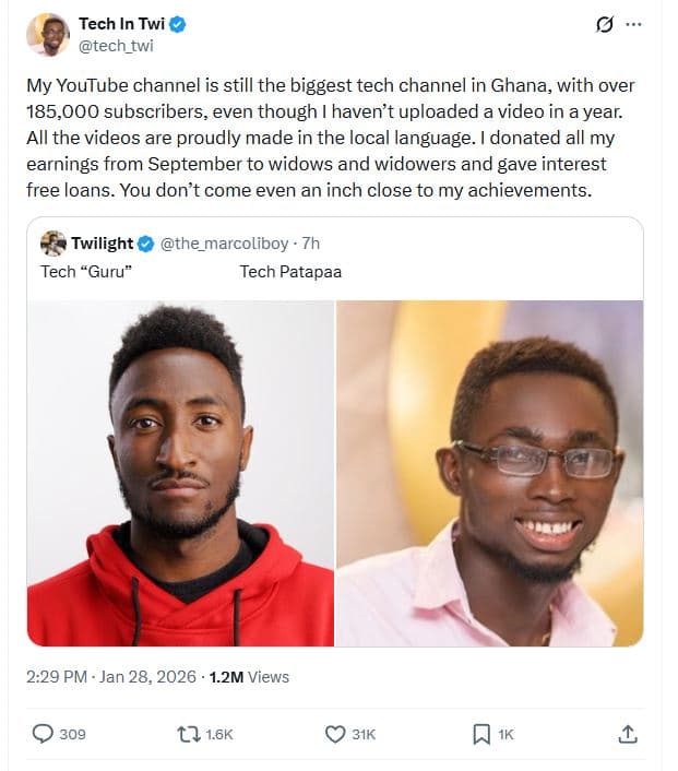 Tech in twi tech_twi my youtube channel is still the biggest tech channel in gha