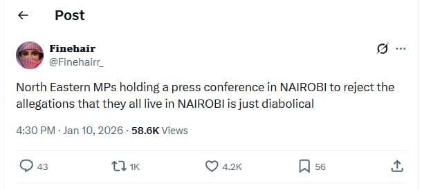 Post finehair finehairr _ north eastern mps holding press conference in nairobi