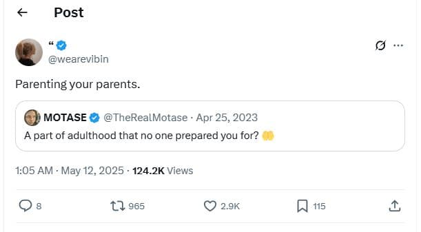 Post wearevibin parenting your parents. motase therealmotase apr 25, a part of a