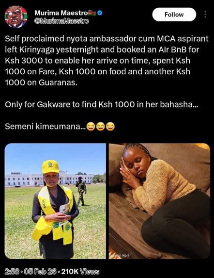 Murima maestro mufoamaesto follow self proclaimed nyota ambassador cum mca aspir