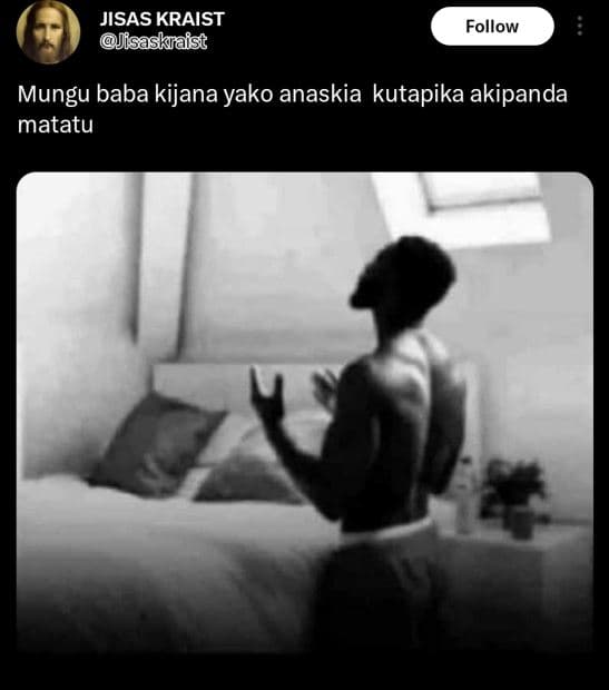 Jisas kraist jfsaskraist follow mungu baba kijana yako anaskia kutapika akipanda