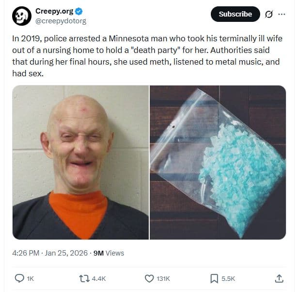 Creepy.org creepydotorg subscribe in , police arrested a minnesota man who took