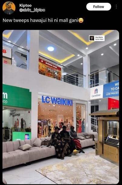 Kiptoo alvn_kiptoo follow new tweeps hawajui hii ni mall gani toce lor taices 1