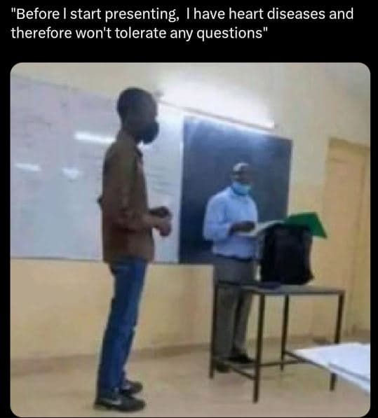 Before start presenting, ihave heart diseases and therefore won't tolerate any q