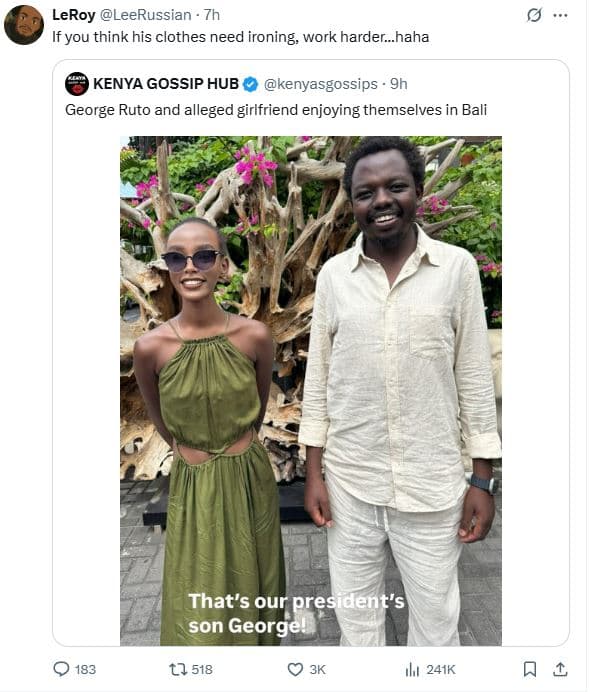 Leroy leerussian if you think his clothes need ironing work harder_haha kenya go