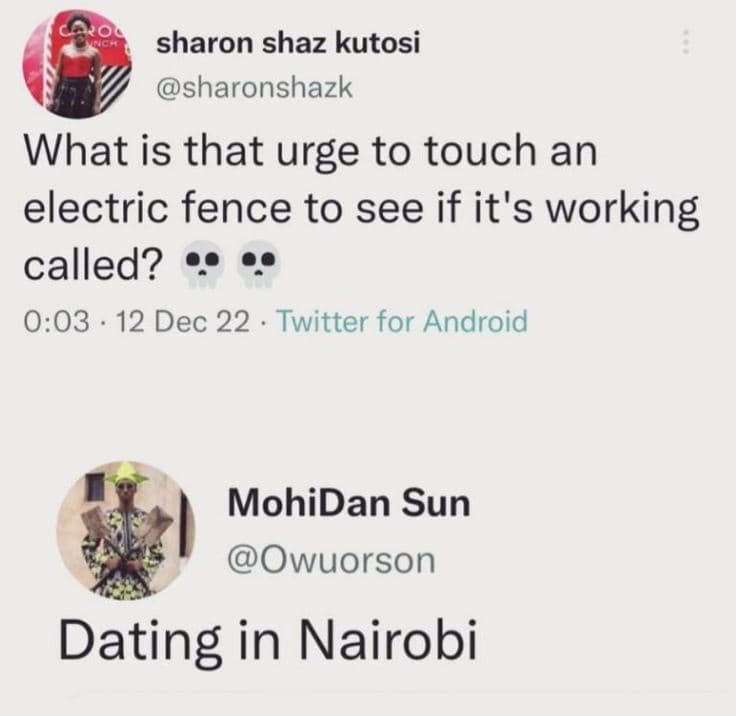 Sharon shaz kutosi sharonshazk what is that urge to touch an electric fence to s