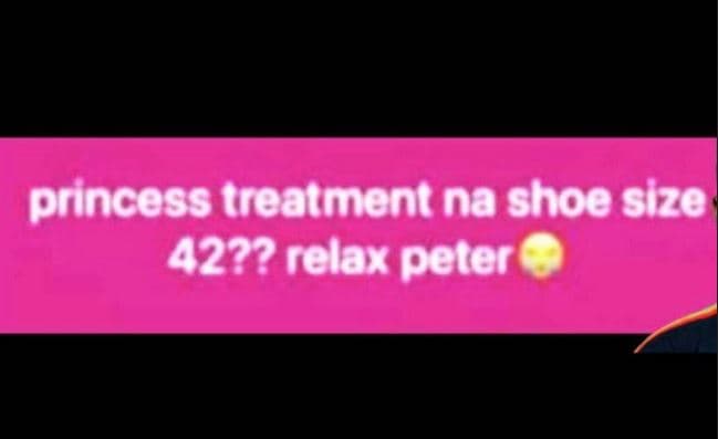 Princess treatment na shoe size 422? relax peter