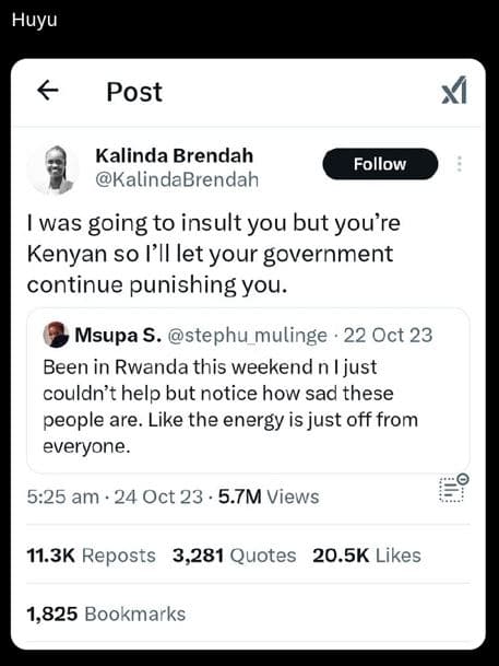 Post kalinda brendah kalindabrendah follow was going to insult you but you're ke