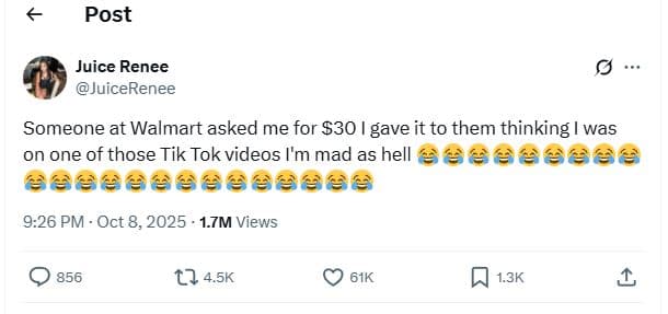 Post juice renee juicerenee someone at walmart asked me for 30 gave it to them t