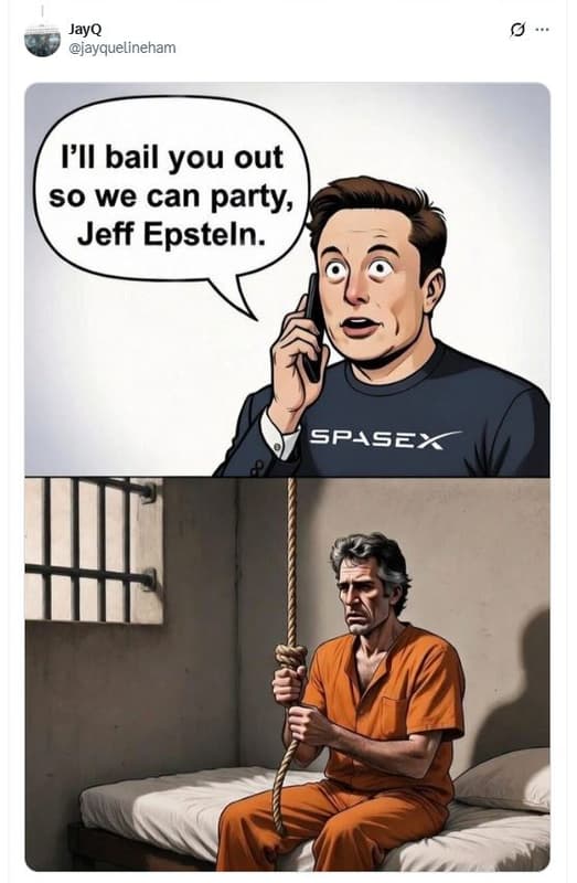 Jayq jayquelineham ill bail you out s0 we can party jeff epsteln. spasex