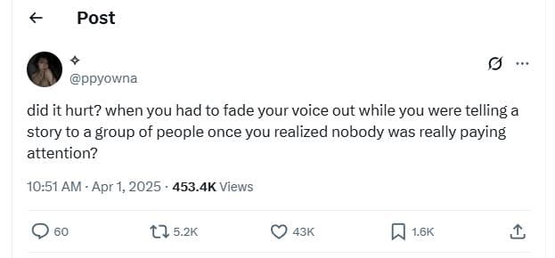 Post ppyowna did it hurt? when you had to fade your voice out while you were tel