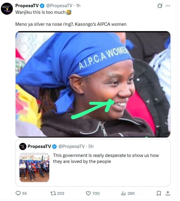 Propesatv propesatv wanjiku this is too much meno ya silver na nose ring?. kason