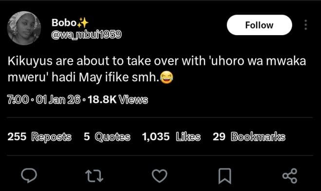 Bobo wanubufíg59 follow kikuyus are about to take over with 'uhoro wa mwaka mwer