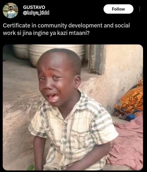 Gustavo luhya_kidd follow certificate in community development and social work s